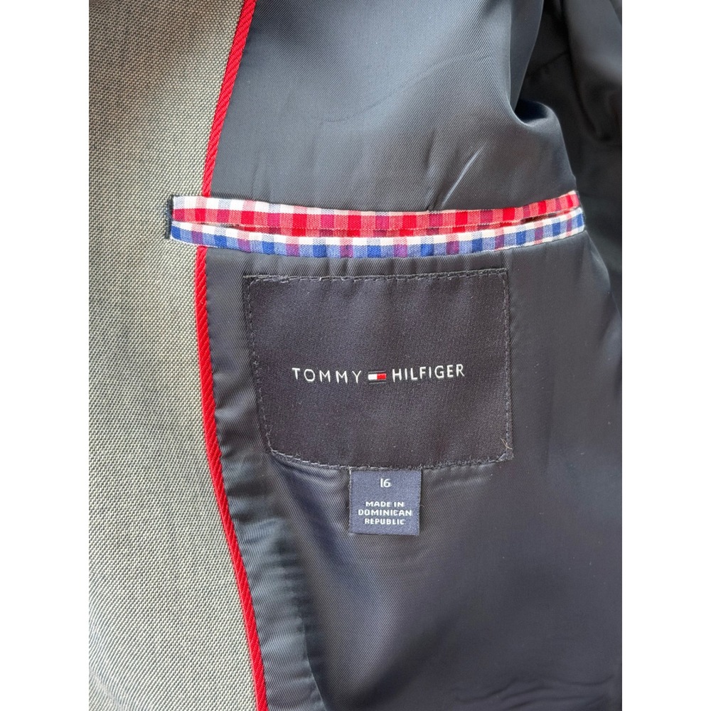 Tommy Hilfiger Boys Gray Blazer Sport Coat Size 16 Formal Wedding School Suit - Picture 3 of 5